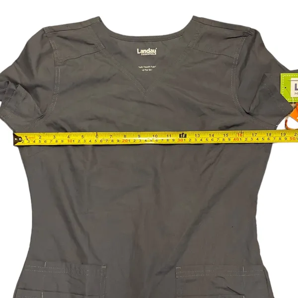Landau Modern Fit Gray Hospital Work Scrubs XX-Small - Image 3