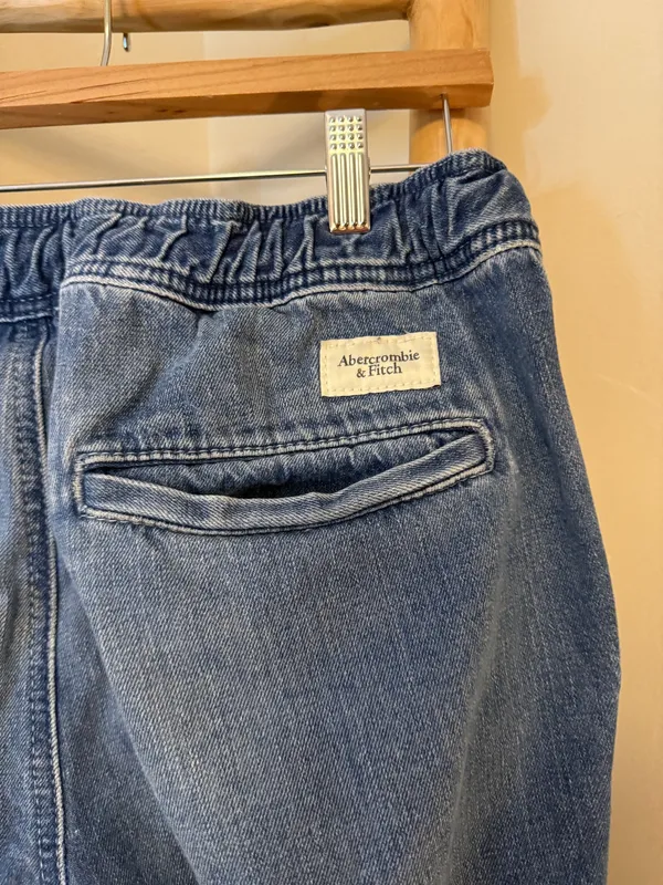 Abercrombie & Fitch Denim Jean Joggers Medium Vintage Y2K - Image 7
