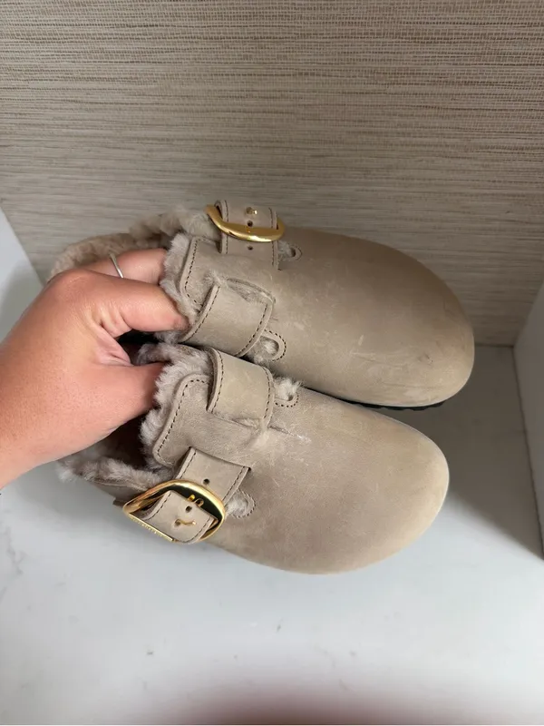 Birkenstock Boston Big Buckle Shearling Clogs - Image 8