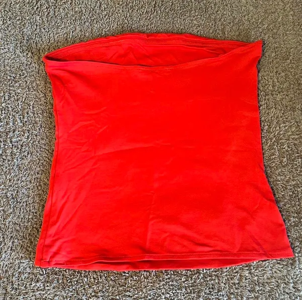 Zara Red Flower Tube Top - Image 2