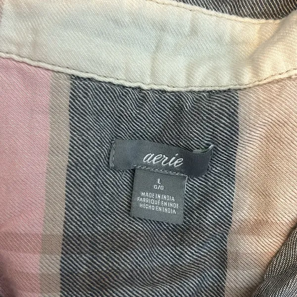 5/$30 🎈 Aerie large plaid button down shirt - Image 6