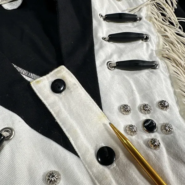1849 Authentic Ranchwear Shirt Small USA Made Fringe Western Cowgirl Rodeo flaw - Image 5