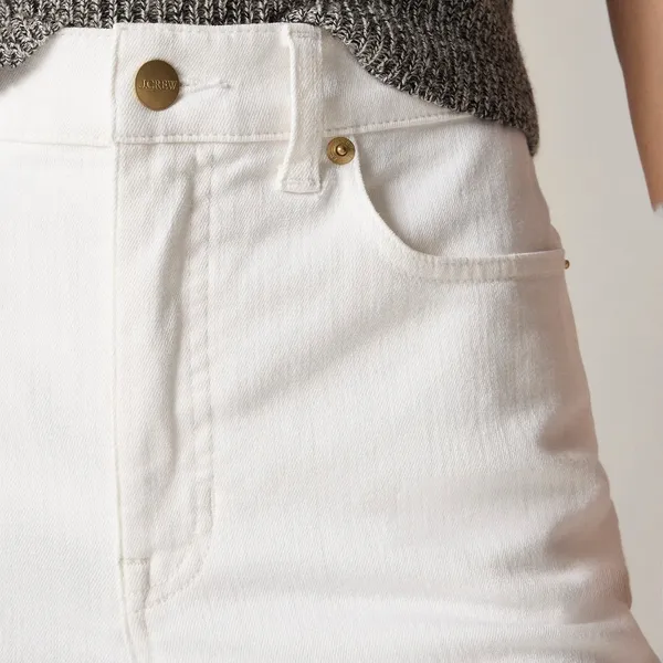 NWT!! J. CREW '96 Slim Wide Jeans Retro Raw Hems Solid White Preppy Frayed 33 - Image 6