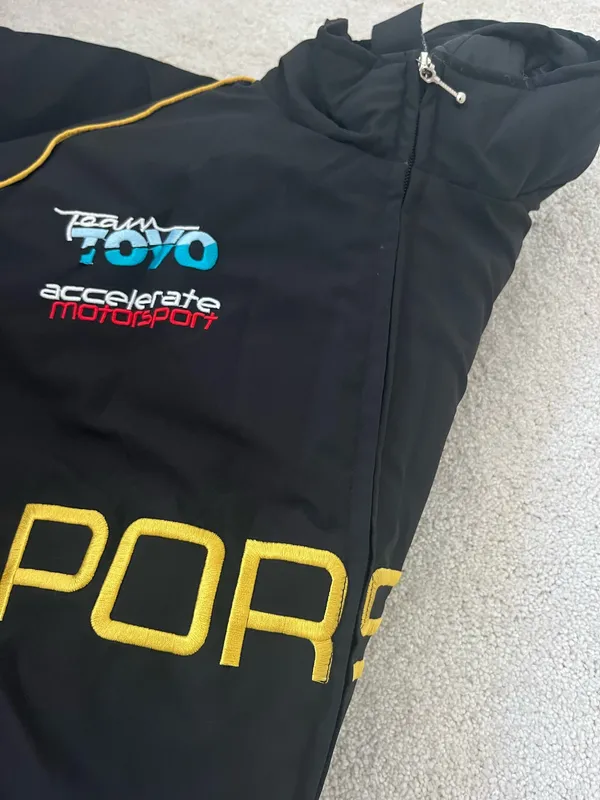 Vintage Porsche Bomber Jacket Black Size M - Image 4