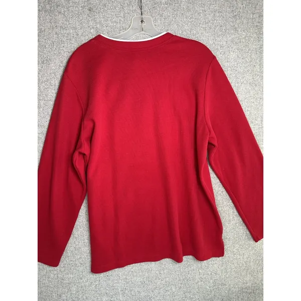 Vintage White Stag XL Sweatshirt Womens Christmas‎ Holiday Stockings Red Top - Image 10