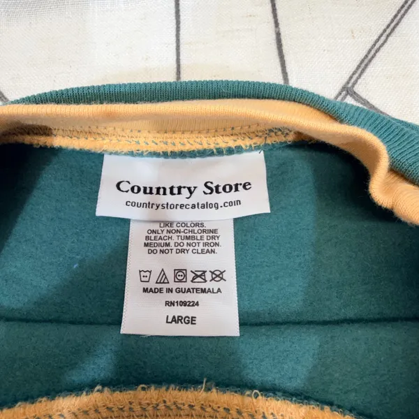 Country Store Sweatshirt Large Teal Green Autumn‎ Scarecrow Pumpkin Sunflower - Image 7