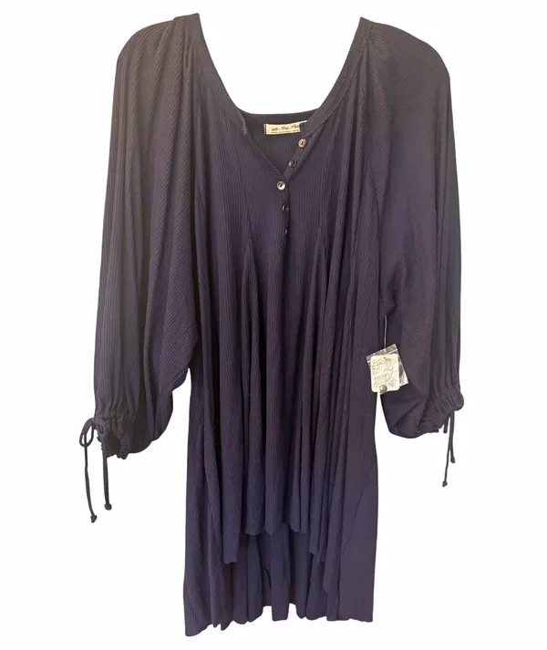 Free People $98 We The Free Winter Tunic Mini Dress Tunic V-Neck Navy M - Image 3