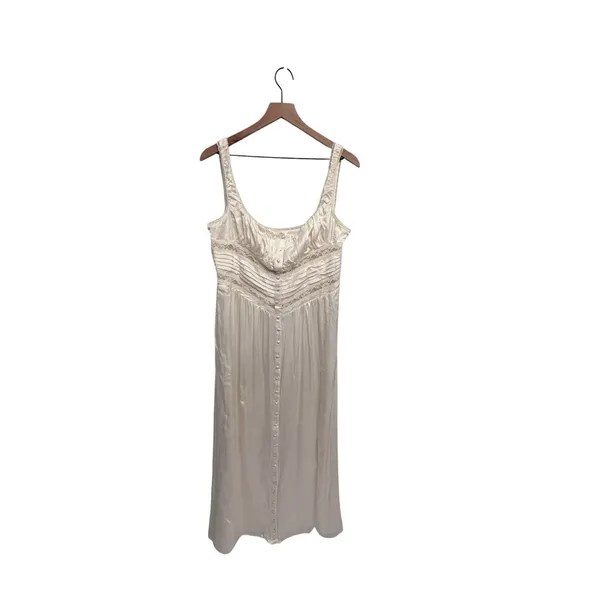 House of CB Illiana scalloped-trim bodice-top stretch-silk maxi dress Large plus - Image 4