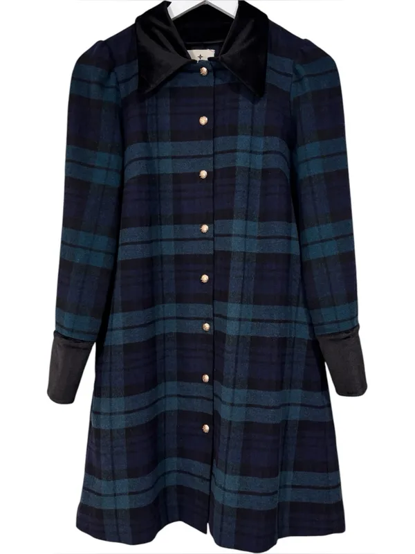 Tuckernuck Blackwatch Twiggy Plaid Wool Blend Dress Size Small Women - Image 2