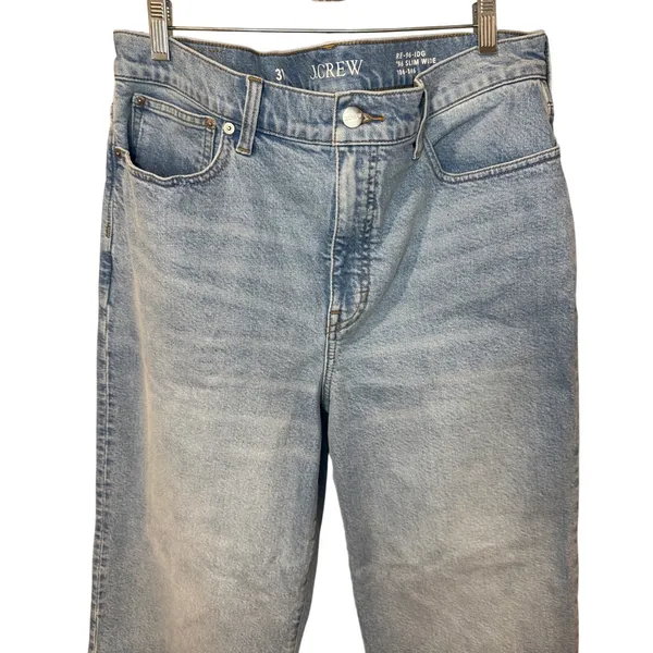 J.Crew 96 Slim Wide Leg Jeans Ankle Length Light Indigo Wash Size 31 - Image 3