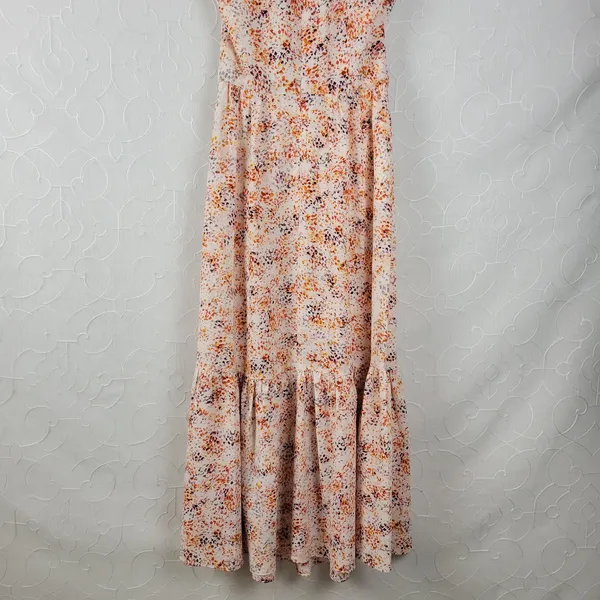 Laundry by Shelli Segal Womens Dress Size 2 Orange Halter Neck Midi Tiered Maxi - Image 4