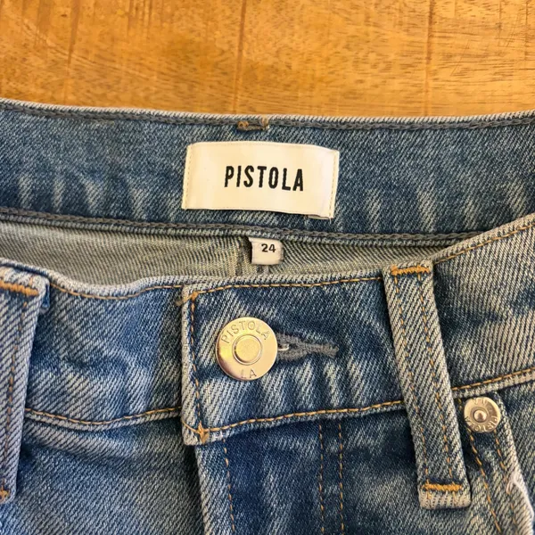 Pistola‎ Eli Barrel Jeans 24 Rhythm Vintage High Rise Arched Cropped Light Wash - Image 7