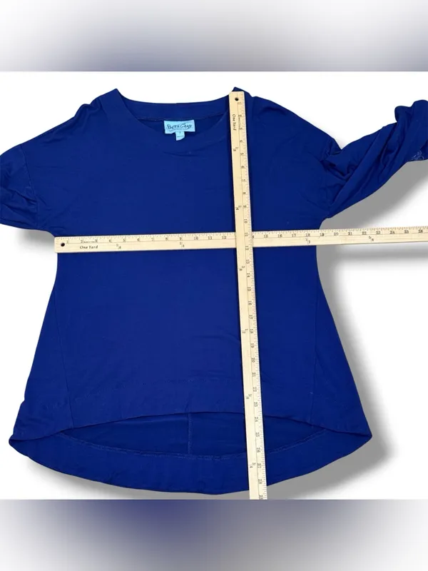 Soft‎ & Cozy Loungewear Embroidered Sleeve Wide Leg Pants Set Blue Small - Image 12