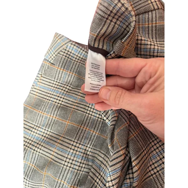 Talbots Southampton Pant 6P Plaid Straight Leg Trousers Petite Brown Blue Preppy - Image 9