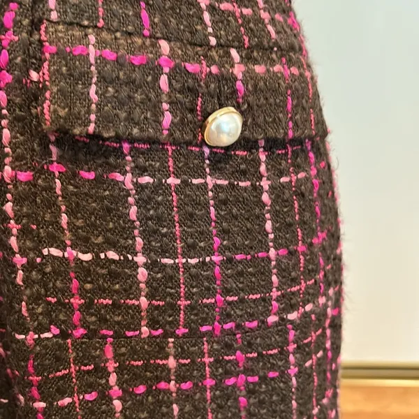 Majorelle Brown and Pink Vintage Sleeveless Tweed Dress - Image 3