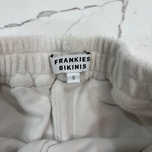 Frankies Bikinis Shorts Womens Size Small White Terry Cloth Swim Beach - Image 4