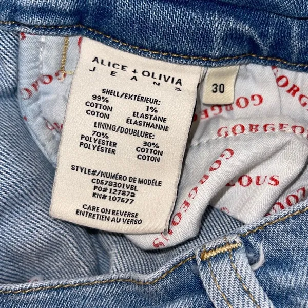 Alice + Olivia Mid Rise Ankle Distressed Coin Pocket Raw Edge Denim Jeans Size 3 - Image 8