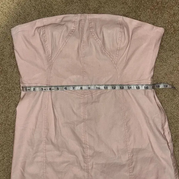 Anthropologie Side Slit strapless Dress Hibiscus Hint‎ pink NWT size XL - Image 6