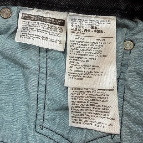 Levis 501 Denim Jean Shorts 31 Original High Rise Cut Off Black Distressed Y2K - Image 7