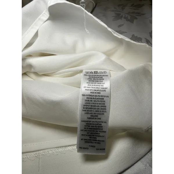 French Connection Cream Square Neck Sleeveless A-Line Mini Dress Size 2 - Image 9