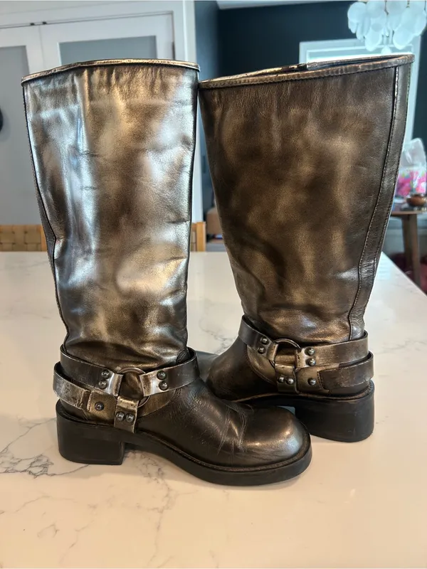 Steve Madden Rocky Boots Black Distressed size 5.5 - Image 6
