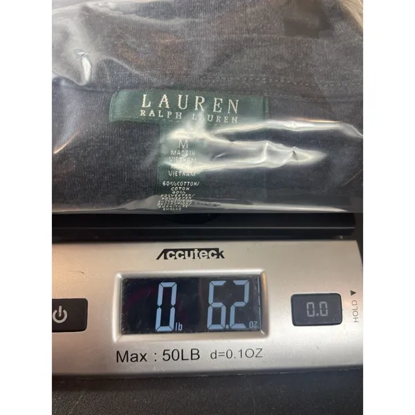 Lauren Ralph Lauren Women’s Dark Gray Scoop Neck Long Sleeve LRL Logo Top M - Image 9