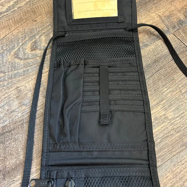 LL Bean Black‎ Nylon Neck Wallet Travel Pouch Crossbody Passport Organizer Bag - Image 5