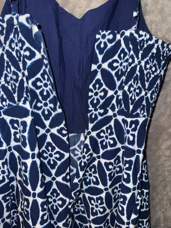 Old Navy Blue and White Geometric Print Sleeveless Dress Size XS - Image 5