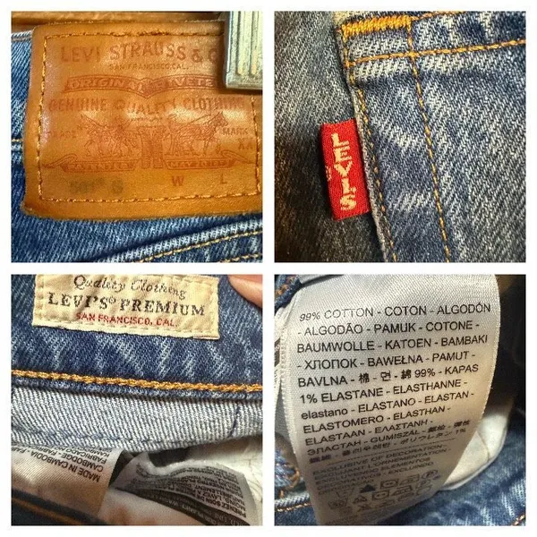 Levi's Premium 501 Skinny Jeans Womens 27x27 Big E Medium Indigo Wash Button Fl - Image 3