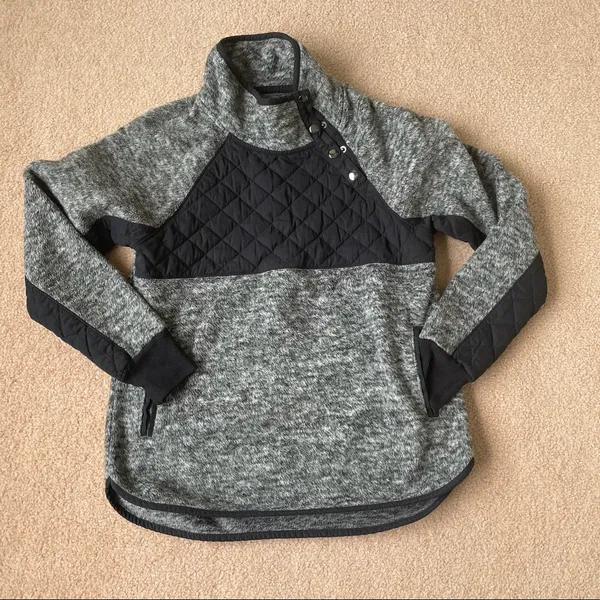 Asymmetrical Snap Up Fleece Grey Abercrombie - Image 3