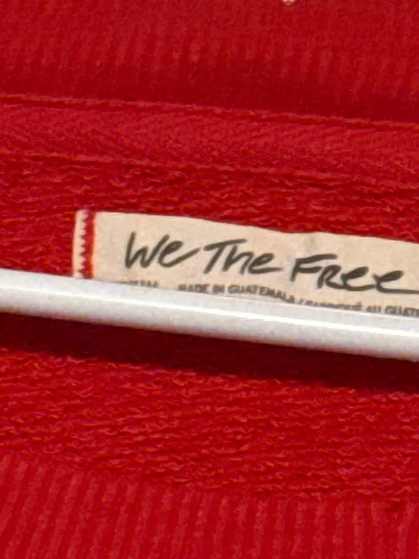 We The Free Flame Red Camden Sweatshirt Size Medium - Image 3