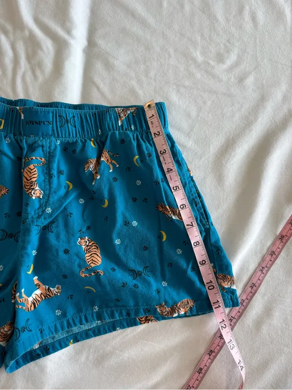 Joyspun Teal Tiger Sleep Shorts Size Small - Image 7