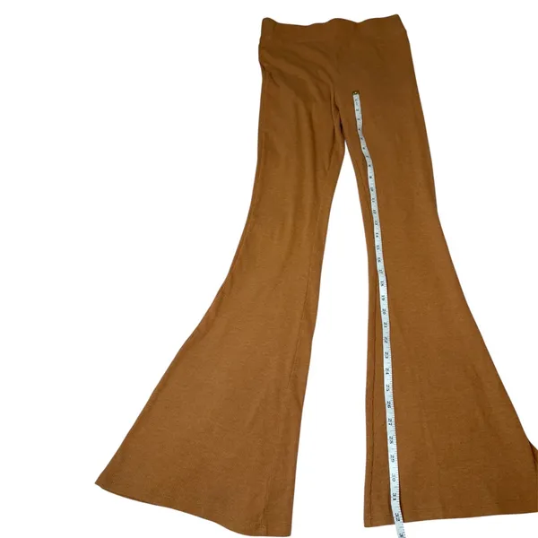 Aerie Ribbed Flare Leggings Pants Brown High Rise Boho‎ Retro Bell Bottom Sz S - Image 9