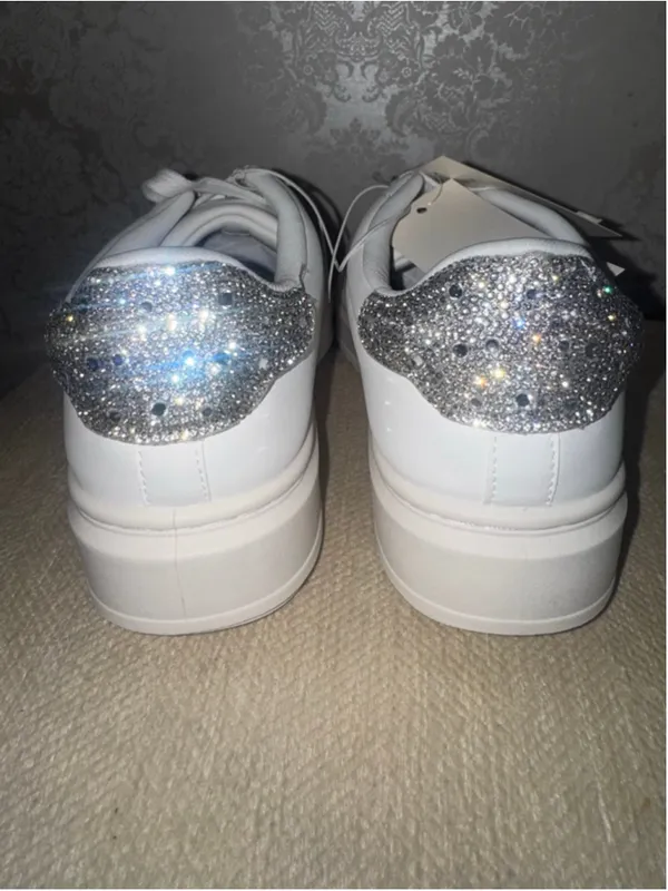 White tennis shoes with rhinestones / sparkles - Image 7