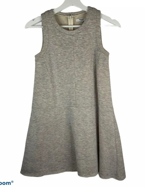 Madewell Size XXS Dress The Anytime Scuba Sleeveless Heather Gray Casual Women’s - Image 2