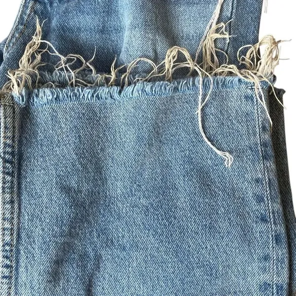 Zara The 90’s Full Length Medium Wash Distressed Raw Hem Jeans Sz 2/26 #765 - Image 2