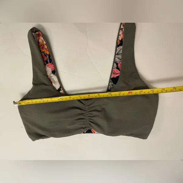 Maaji Pine Green‎ Passion 2 Way Wear Classic Floral Bralette Bikini Top Size M - Image 12