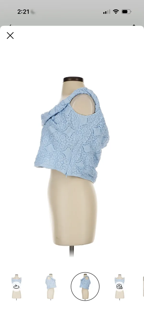 Peppermayo Diamond Sky Blue off the shoulder crop top - Image 6