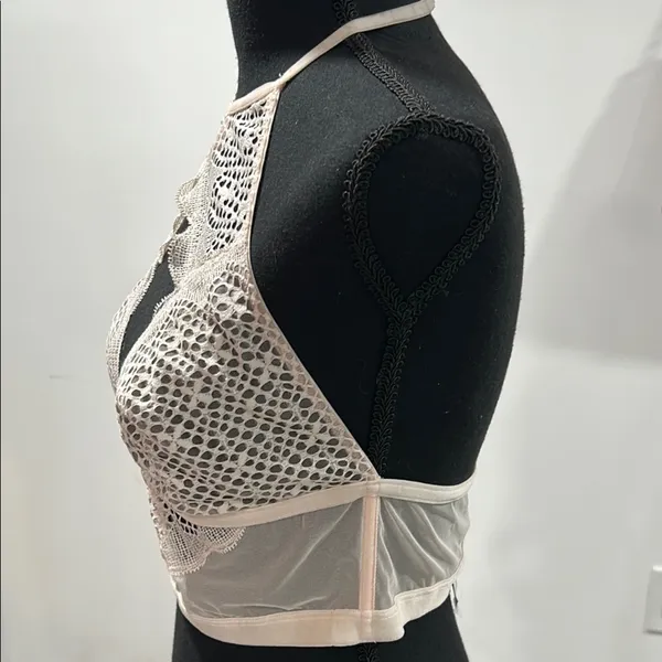 Victoria's Secret Cream Lace Halter Bra - Image 2