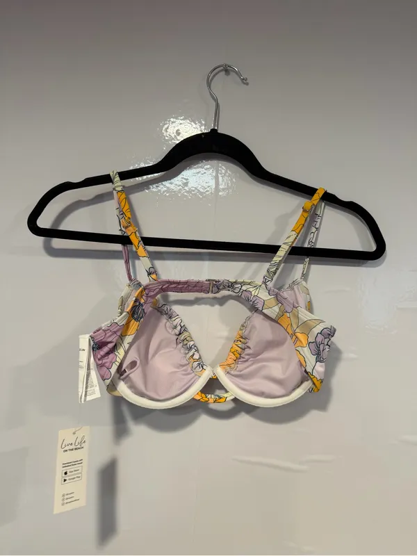 NWT Cupshe Floral Underwire Bikini Top - White &‎ Yellow - Image 4