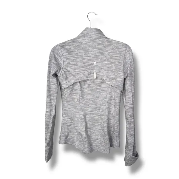 Lululemon Define Jacket‎ Size 6 White Gray Space Dye Athletic Full Zip - Image 4