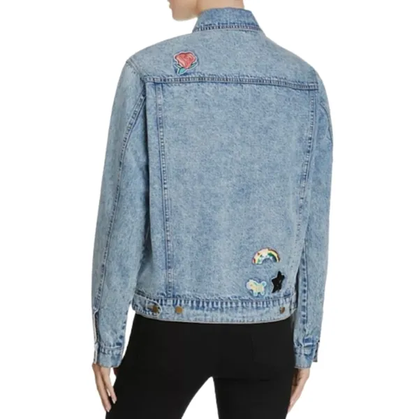Honey Punch Patch Denim Jean Jacket Sz S - Image 2