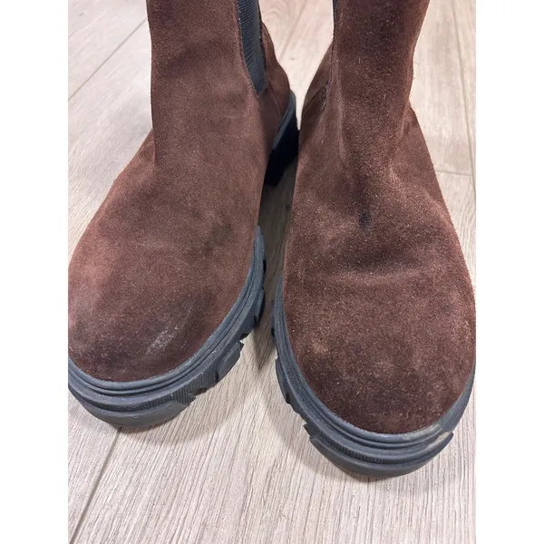 Urban Outfitters Women Brown Suede Chunky Lug Sole Chelsea Boots Size 9 US 42 EU - Image 3