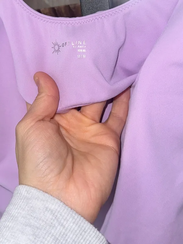 OFFLINE By Aerie Real Me Low Key Longline Sports Bra Removable Pads lively lilac - Image 4