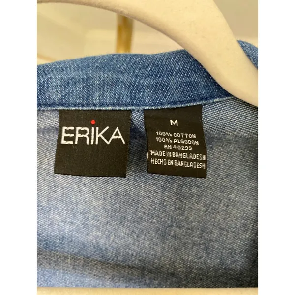 Vintage Erika Denim Button Up Shacket Classic Americana‎ Retro Cowgirl Dark Wash - Image 5