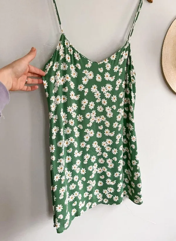 Reformation | Seville Dress in Daisy | Green White | Sz S - Image 4