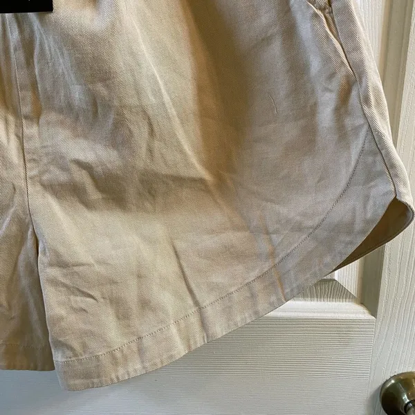 Nasty Gal‎ Twill Running Shorts 100% Cotton NWT Neutral Tan Size L Beach Vacay - Image 9