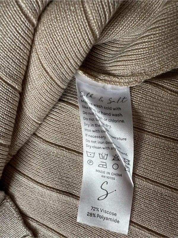 Silk and Salt ribbed tank Tan - Image 3