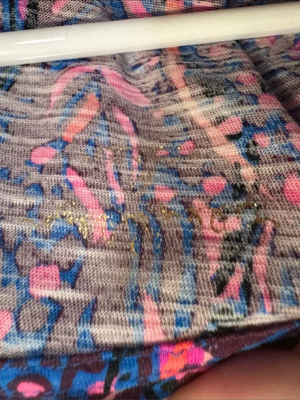 Lilly Pulitzer relaxed fit Navy Tee with Pink & Purple Abstract Print medium - Image 2