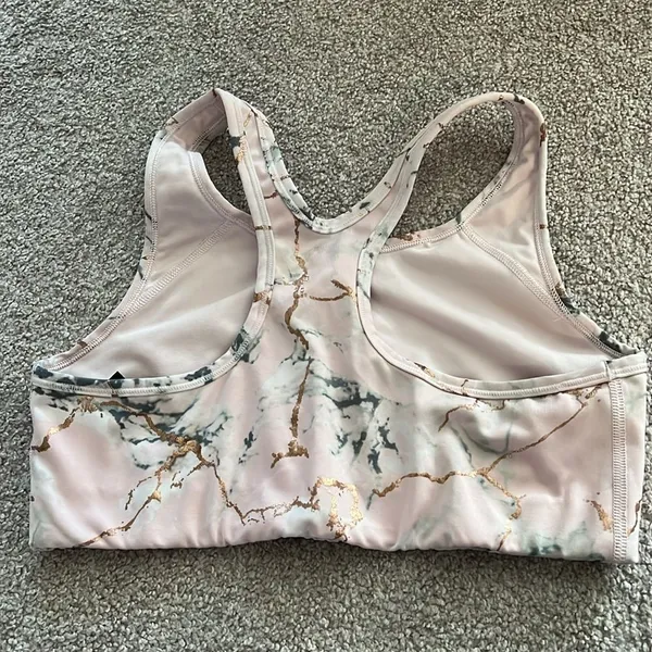 Victoria’s Secret PINK Marble Sports Bra Pastel Gym Top Racerback Size Large Y2K - Image 3